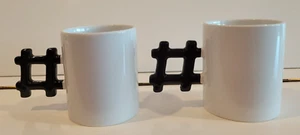 2 KIKKERLAND CERAMIC HASHTAG COFFEE MUGS 3.75 INCHES HOLDS 12 OZS - Picture 1 of 12