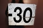 Vintage 30 Railroad Train 18" Heavy Metal Reflective Highway Road Gas Oil Sign