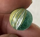 Antique Sea Green Glass Coreless Swirl Pontils Victorian Marble Glass Toy 19/32"