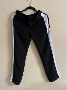 Banana Republic Damen Anzughose Größe 2 schwarz mit weißen Streifen Ponte - Bild 1 von 5