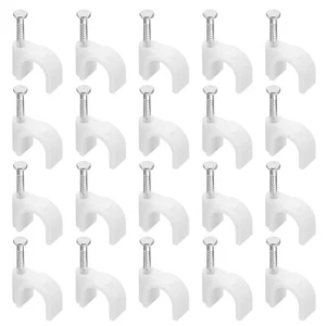 200pcs Cable Clips 8mm Wire Wall Clips with Nails Management Wire, White - Afbeelding 1 van 7