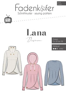 FADENKÄFER Papier Schnittmuster Lana Damen Größe 32 bis 58 Neu Hoodie Lana - Bild 1 von 7