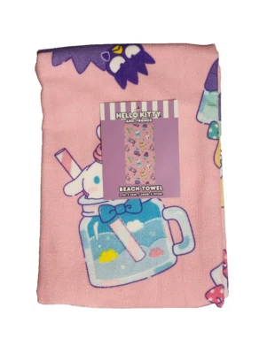 Sanrio Hello Kitty & Friends Super Soft Beach Bath Towel, Pink - Image 1 of 3