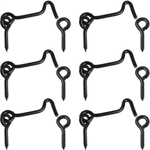 6PCS Window Hooks 2.5 Inch Carbon Steel Lock Hooks Rotating Windows Doors - Picture 1 of 5