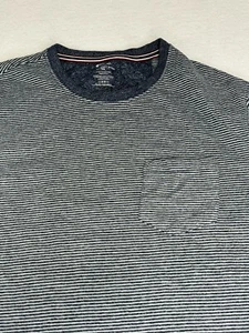 MEMBERS MARK Mens Soft Wash Tee Blue Striped Short Sleeve Size Large L - Picture 1 of 7