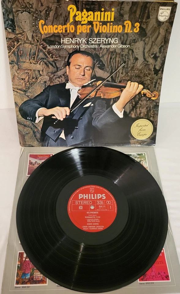 Violin Concerto n. 3 Paganini Vinyl LP PHILIPS ‎6500175 33RPM Import EX / EX - Image 1 of 4