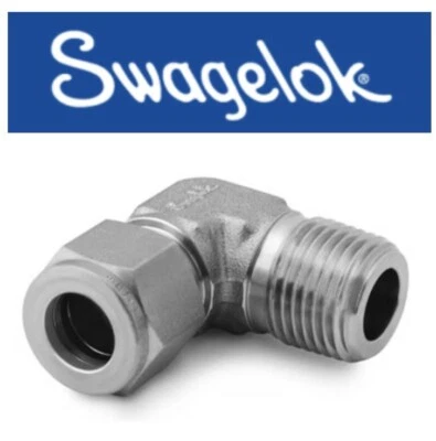 Swagelok 1/2" Tube X 3/8" Male NPT  Stainless Steel  Elbow SS-810-2-6 - Image 1 of 2