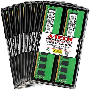 A-Tech 256GB 16x 16GB 2Rx8 PC4-19200E DDR4 2400 MHz ECC UDIMM Server Memory RAM - Picture 1 of 4