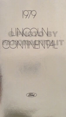 1979 Lincoln Continental Proprietari Manuale Originale Città Auto Guida Libro - Immagine 1 di 4