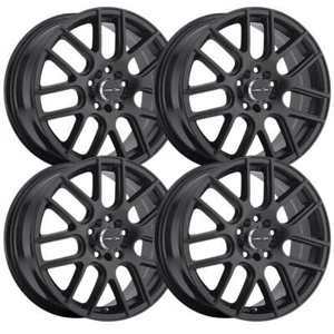 (Set-4) Vision 426H Cross 16x7 4x100 38mm Matte Black Wheels Rims 16 inch - Picture 1 of 1
