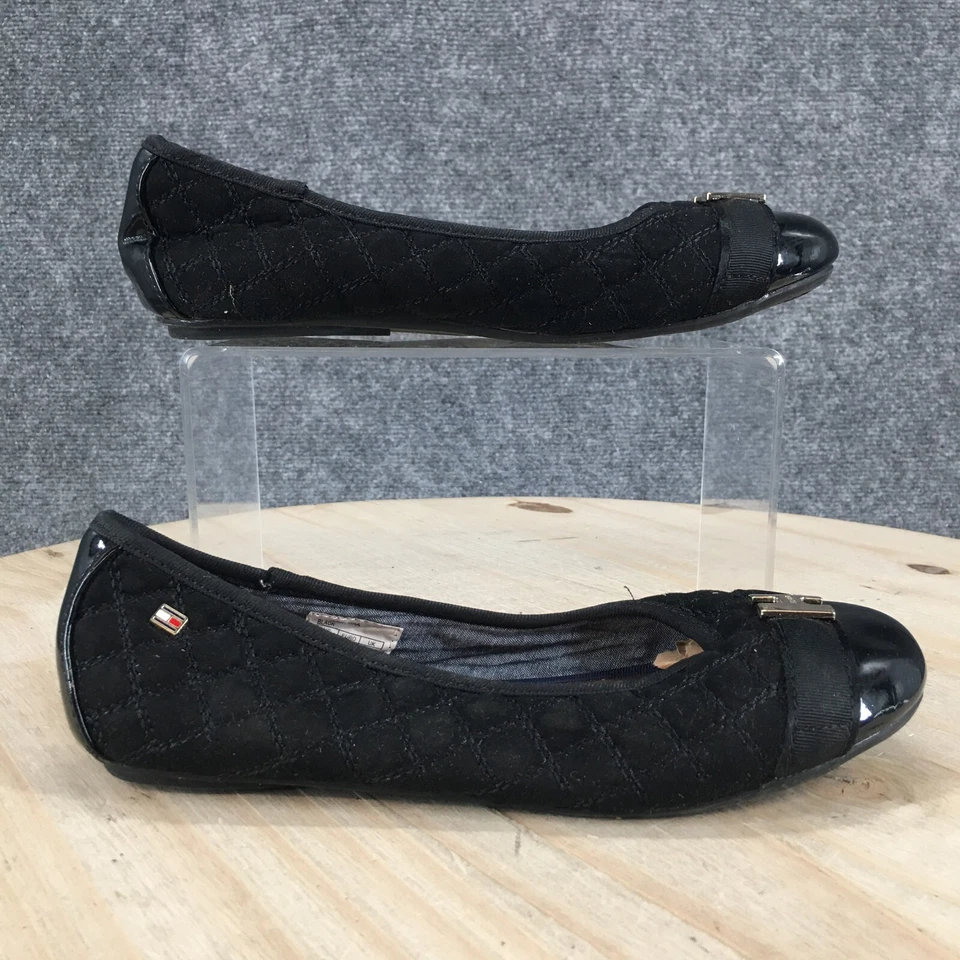 Tommy Hilfiger Shoes Youth 4 Womens 5.5 Kayleigh Nina Quilted Ballet Flats Black - Image 1 of 4