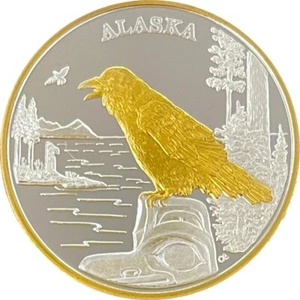 Alaska Mint Raven Gold & Silver Medallion Proof - Picture 1 of 2