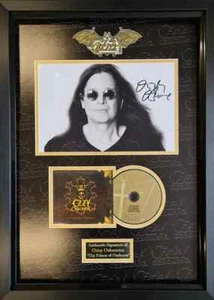 OZZY OSBOURNE "PRINCE OF DARKNESS" SIGNED MONTAGE AFTAL - Picture 1 of 1