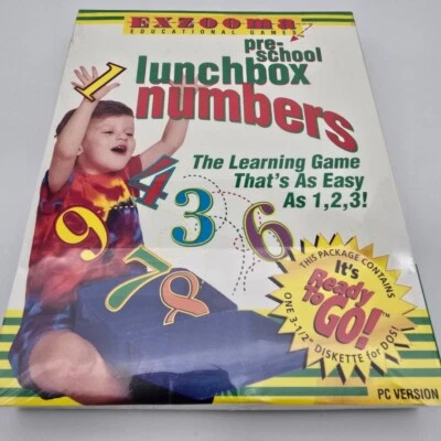 Pre-School Lunchbox Numbers Learning Game PC Retro 1994 Floppy 3.5 Disk DOS - Image 1 of 4
