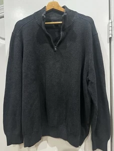 Lands End Gray Wool Blend 1/4 Zip Sweater Mens XXL - Picture 1 of 3