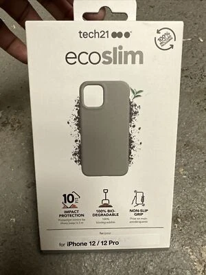 Tech21 Eco Slim for iPhone 12 / 12 Pro - Grey Case with Drop Protection - Image 1 of 3