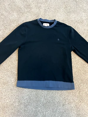 Sudadera grande de mezcla de algodón azul Penguin by Munsingwear para hombre.  Foto 1 de 4