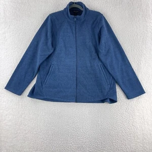 Athleta Blue Stroll Fleece Full Zip Sweater Womens Long Sleeve Mock Neck Size 1X - Picture 1 of 16