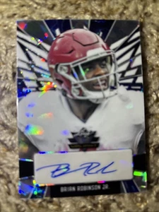 2022 Leaf Brian Robinson Jr rookie auto /4 Blue COMMANDERS SUPERSTAR MINT !📈⏫ - Picture 1 of 3