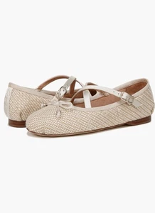 New..! Circus NY Sam Edelman Women's Zuri Cute Ballet Flat Sz 8.5M Beige Natural - Picture 1 of 9