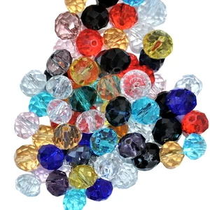 AAA Vidrio Facetado Suelto Cristal Rondelle Cuentas de 10 x 8 mm y 8 x 6 mm, 16 colores - Imagen 1 de 19