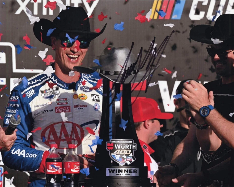Autografiado 2025 Joey Logano #22 AAA Racing - Texas Race Win (Victory Lane Troph Foto 1 de 1