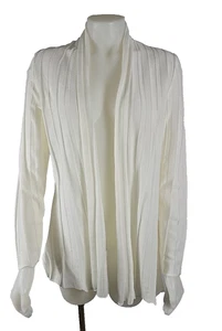 Exclusively Misook Winter White Open Front Cardigan Sweater Sz Small - Picture 1 of 5