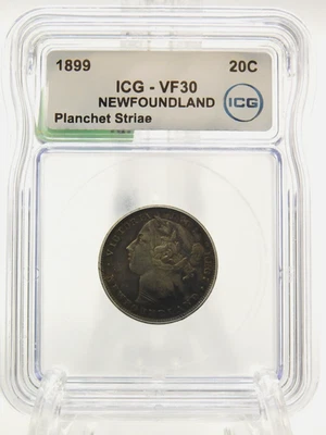 1899 NEWFOUNDLAND TWENTY CENT 20c - ICG VF30 (BT1149) - Image 1 of 4