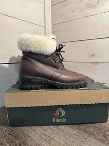 Blondo Chris Lammfell braun zweifarbig Stiefel Damen 9,5 Canada Schnürstiefel - Bild 1 von 12