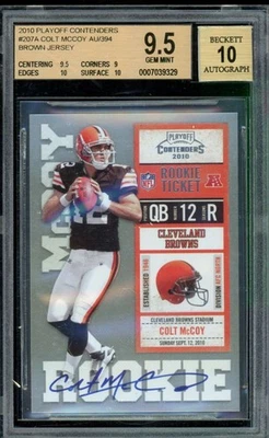 Colt McCoy Rookie Card 2010 Playoff Contenders Rookie Ticket #207A BGS 9.5 - Image 1 of 2