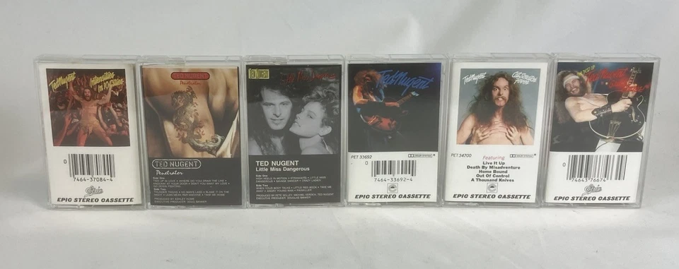 Cassette Tape Lot x6 TED NUGENT Self 10 Cat Scratch Fever Hits Penetrator Miss Foto 1 de 4