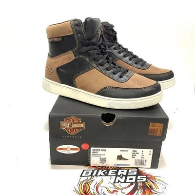 NEW Harley Size 8 Mens Grady 5.25" Brown/Black Riding Sneaker Boots D96304-8 - Image 1 of 4
