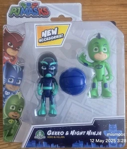 PJ Masks 2er Pack Figurenset Gekko & Night Ninja Hero & Villain - Bild 1 von 8