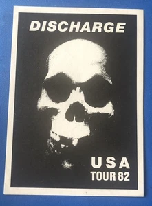 DISCHARGE USA TOUR '82 STICKER - PUNK - VINTAGE - Picture 1 of 2