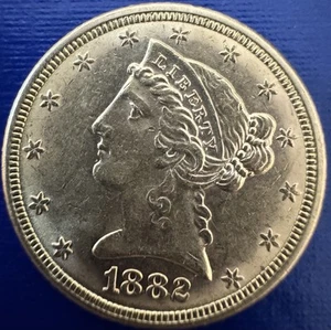 1882 $5 Five Dollar Gold Liberty Head Half Eagle Coin GORGEOUS COIN - Picture 1 of 2
