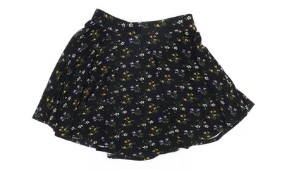 Oasis Women's Black Floral Flare Skirt - S - Image 1 of 4