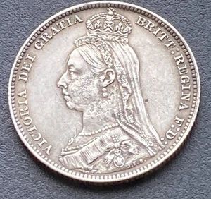 1889 Victoria Silver Shilling Victorian Jubilee Coin Lot G29 - Picture 1 of 3