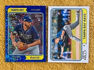 2023 Topps Heritage High Number Blue Sparkle Kevin Kelly RC + Base Rays Rookie - Picture 1 of 1