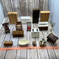 Miniature dollhouse furniture lot wooden metal some vintage