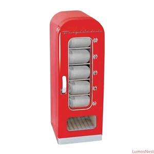 Mini Vending Machine Fridge, 0.6 cu. ft., Red, 20 inch Width - Picture 1 of 9