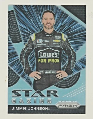 2018 Panini Prizm Racing STAR GAZING SILVER REFRACTOR #65 JIMMIE JOHNSON NASCAR - Image 1 of 2