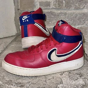 Nike Air Force 1 AF1 Chenille Leather Hi-Top Sneakers Shoes 10.5 Mens 806403-603 - Picture 1 of 9