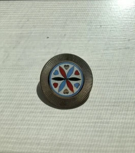 Vtg Enameled Pennsylvania Dutch Hex Pin / Brooch - Picture 1 of 10