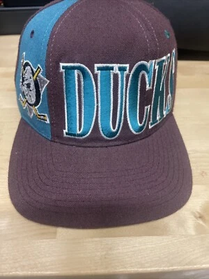 De colección Años 90 Starter Clásico Tri Power Anaheim Mighty Ducks Lana NHL Snapback Sombrero Foto 1 de 4