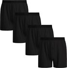 INNERSY Men's Cotton Knit Boxer Shorts Loose Fit Soft Lounge Underwear 4-Pack
