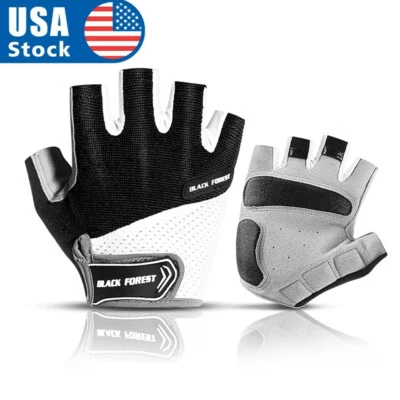 Half Finger Bicycle Cycling Gloves Non-Slip Breathable Mittens for Men Women - Image 1 of 4