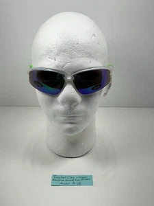 Gafas de sol unisex Pugs modelo A12 mate transparente y verde neón con lentes azules, ¡NUEVAS! - Imagen 1 de 8