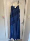 Dynasty Long Navy Evening Dress with shawl size 20 Ball Cruise Holiday Gown**