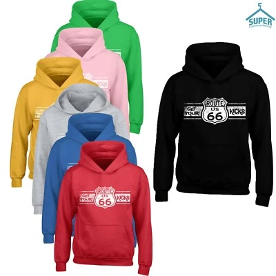 WHITE Route 66 HOODIE Sweatshirt Route Us 66 Get Your Kick Hood Sweatshirt Sweat - Image 1 of 2