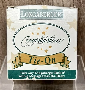 Longaberger "Congratulations" Ceramic Tie-On Basket Ornament - New in Box - Picture 1 of 3